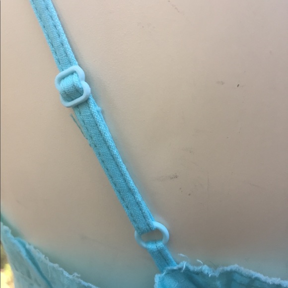 Raviva summer time cotton teal blue , scalloped lace trim camisole - Picture 6 of 12